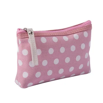 

2020 Polka Dot Fabric Zipper Purse Multi-function Canvas Card Package Key Bag Mobile Phone Bag Wash Bag Makeup Storage Bag#LR2