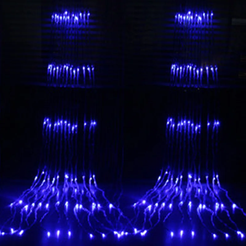 Светодиодный светильник с изображением водопада и сосульки для занавесок s 3 м* 3 м/6 м* 3 м, струйный светильник для струн воды на открытом воздухе, Рождественский, Свадебный, праздничный декоративный светильник
