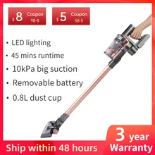 

Wireless Vacuum Cleaner Removable Battery 45mins Runtime 10kPa LED Lighting Floor Mop Electric Sweeper Cordless Carpet Cleaner