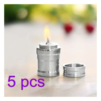

5pcs 28 x 45mm 10ML Mini Aluminium Alcohol Lamp for Stirling Engine Model Model Building Kits- Silver