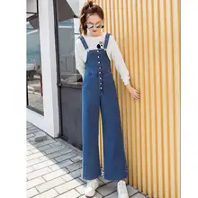 Новинка, женский комбинезон с высокой талией, тонкие свободные повседневные штаны для студентов, цельные Широкие штаны, Корейская версия штанов с колокольчиками