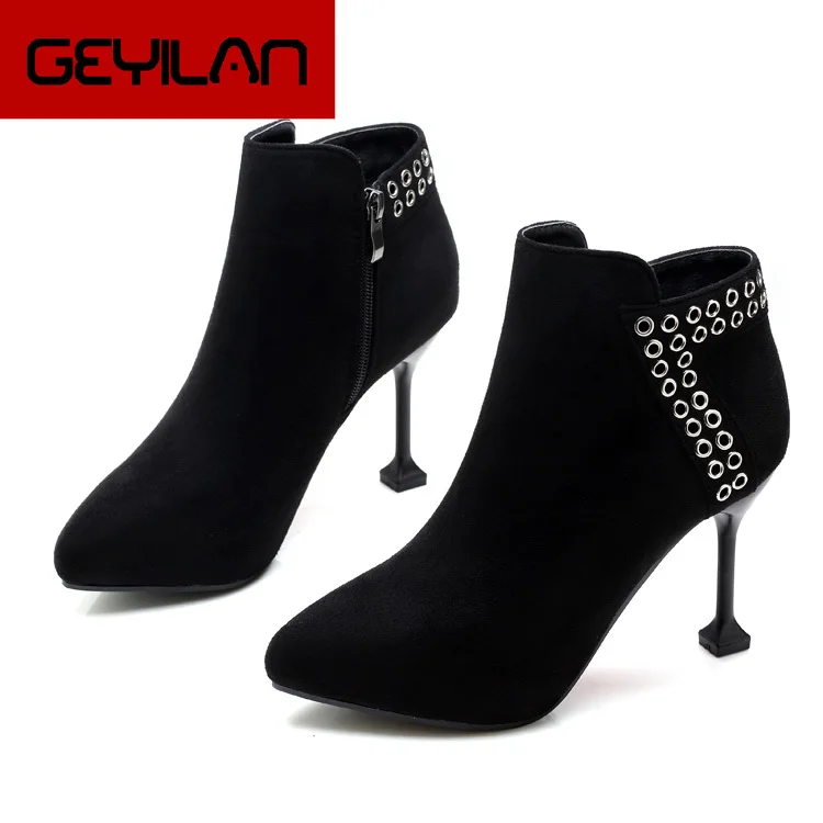 

Hot Sale Pointed Toe High Heels Women Ankle Boots Basic Shoes Autumn And Spring Casual Female Fashion Outwear Shoes CH-B0075