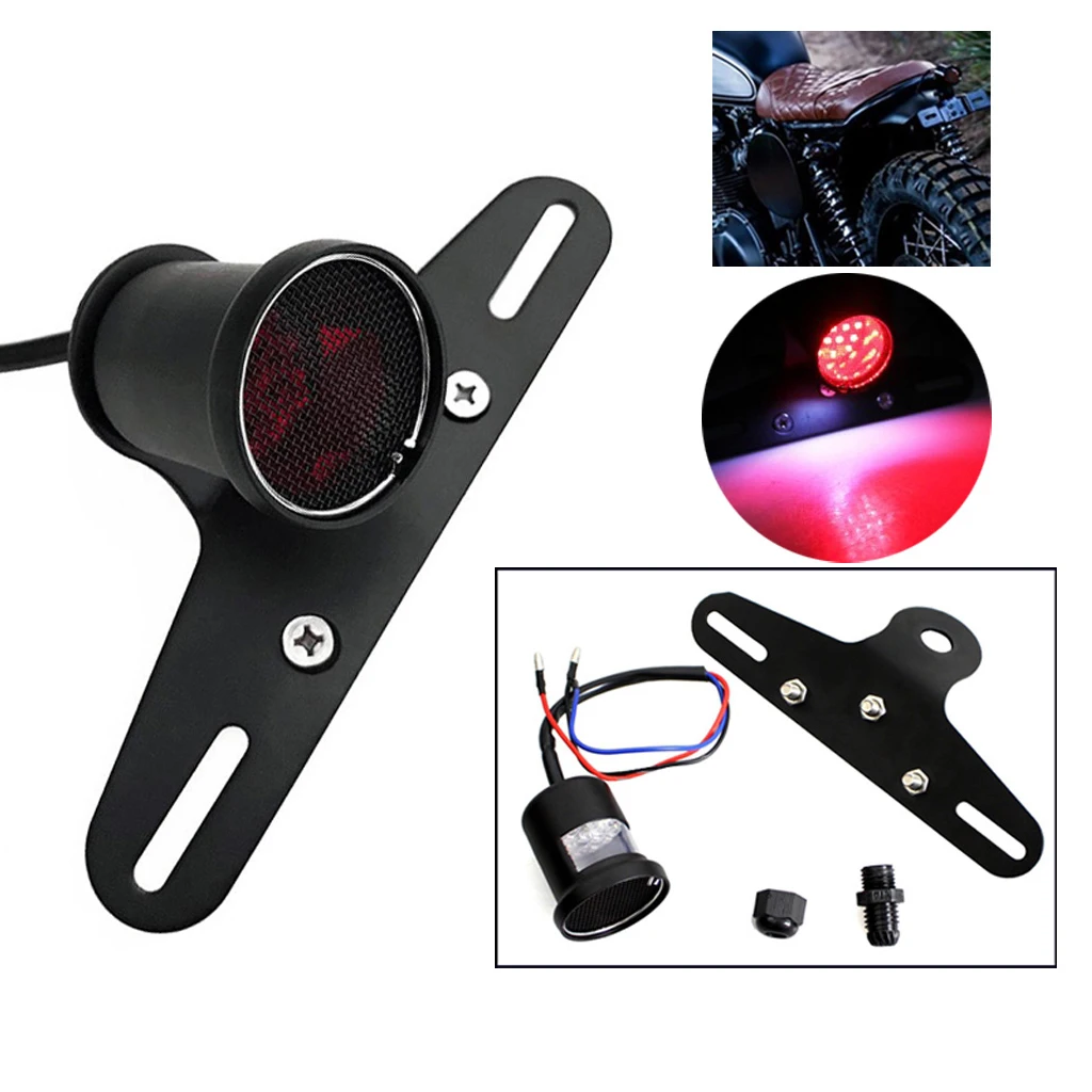 Motorcycle Tail Brake Light License Plate Holder for Harley Cafe Racer