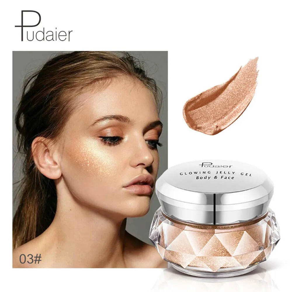 Pudaier 8color Face Highlighter Glowing Jelly Iluminador Bronzer Face