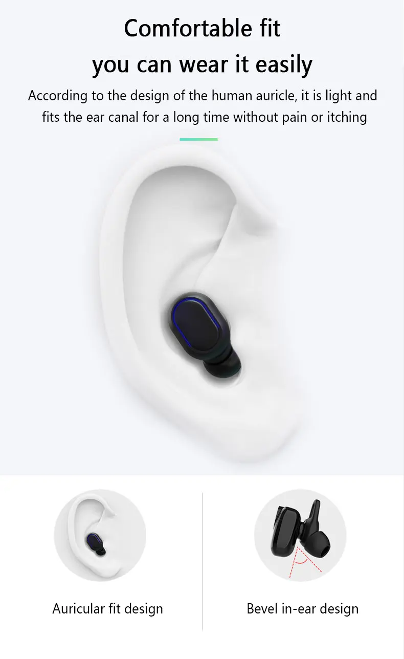 Caridite New Trending Instagram LED Bluetooth Earphone with Charging Phone Portable Digtial Wireless Headset Bluetooth Earbuds