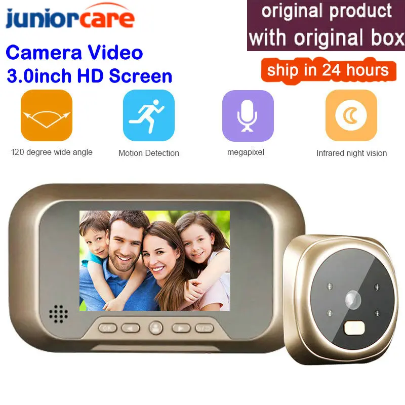 Timbre inteligente con cámara Digital para el hogar, Visor de 120 grados con vídeo y visión nocturna, mirilla de 3,0 pulgadas