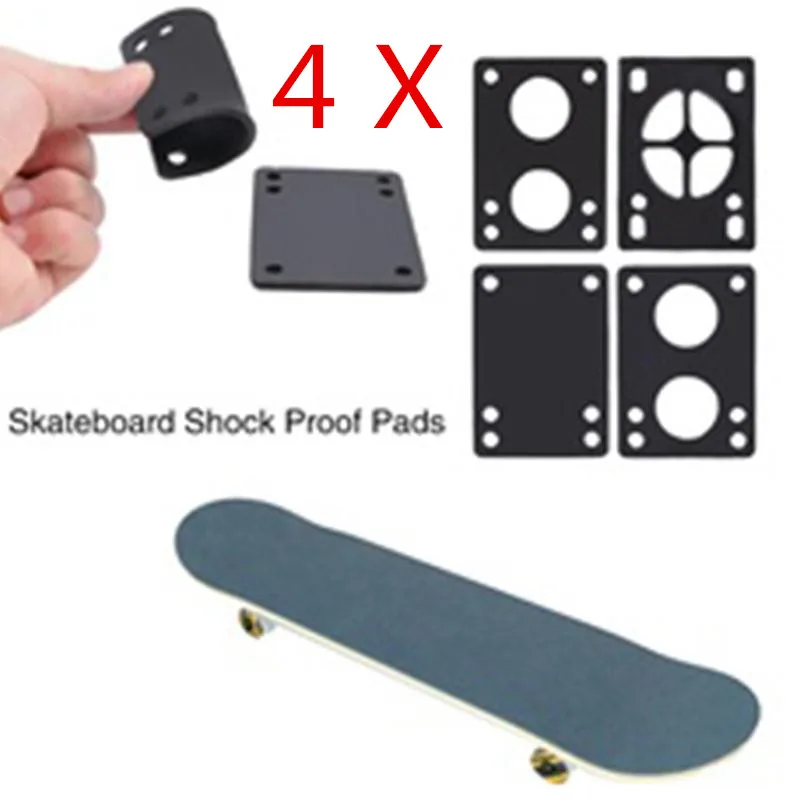 4 шт 0,1" /3,0 мм мягкий Скейтборд Riser ударопрочные колодки Longboard Shockpads