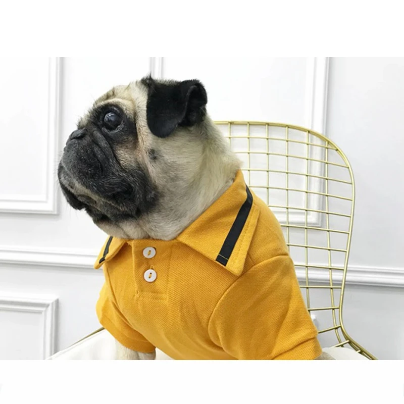 Fashion French Bulldog Summer POLO Shirt T-shirt Vest Coat Pet Dog Clothes Small Medium Dogs Teddy Chihuahua Pug Sweater KLC17