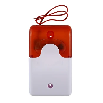 

Mini Wired Strobe Warning Siren Durable Dc 12V Sound Alarm Flashing Light Sound Siren Horn Home Security Alarm System 115Db Oran