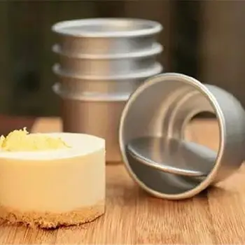

5Pcs 2.5inch Round Mini Cake Pan Removable Bottom Pudding Mold DIY Baking Tools