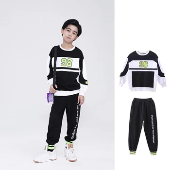 

Boys' Sports Suit 2020 Spring New Jazz Dance Costumes Fashion Hiphop Suit Children Street Wear Two-Piece Personality Kid DQS3936