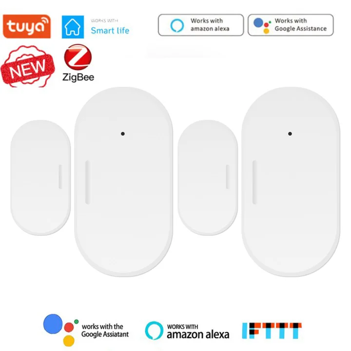 Sensor de puerta inteligente Tuya ZigBee con WiFi, detector de apertura/cierre de puerta inteligente, aplicación Smartlife, Wifi, funciona con Alexa y Google Home