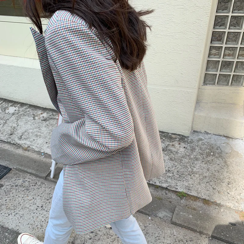 

Number One People Autumn WOMEN'S Dress 2019 New Style Versatile Vintage Contrast Color Pattern Suit Jacket