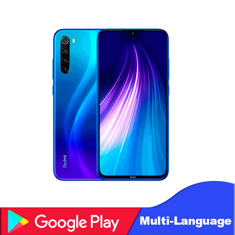 blue Xiaomi Redm Note 8 с глобальной версией, 4 Гб ОЗУ, 64 Гб ПЗУ, восьмиядерный смартфон Snapdragon 665, 48мп, быстрое зарядное устройство для мобильного телефона - Цвет: blue