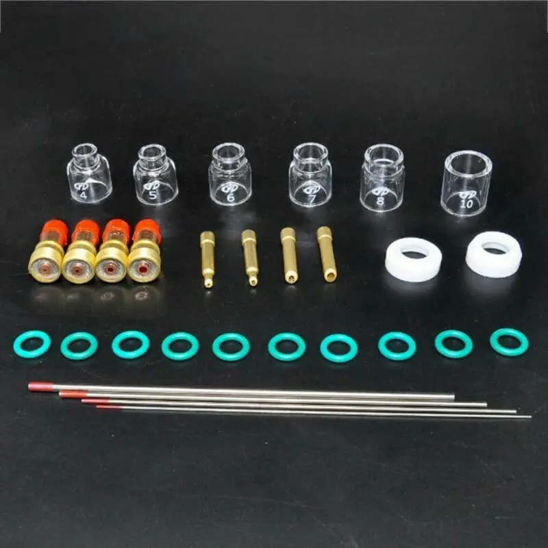 7 шт./компл. TIG сварки Stubby трубка для горелки газа объектив#12 тепла Набор чашек для WP-9/20/25