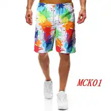 Новые мужские повседневные пляжные Гавайские брюки с принтом Мужские повседневные мужские шорты с карманами