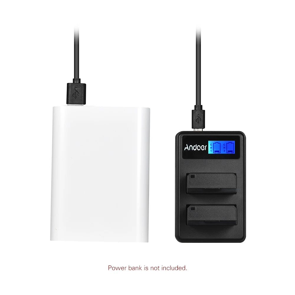 Andoer lcd 2-LPE17 компактный двухканальный ЖК-дисплей для камеры зарядное устройство USB вход ЖК-дисплей для Canon