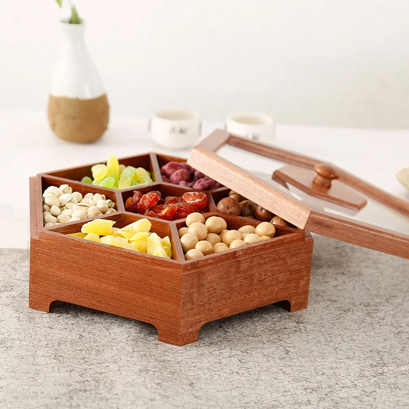 

Home Office Christmas Wooden Organizer Multi-grid Candy Snack Desktop Party Storage Box Wedding Gift Box