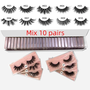 

10 pairs Eyelashes 3D Mink Lashes high quality Handmade Mink Eyelashes Long and short Volume Cruelty Free Mink False Eyelashes