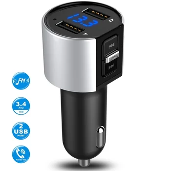 

*US in stock* Dual USB Car Charger FM Transmitter Aux Bluetooth Modulator Kit Hands-free Car Audio MP3 Player 3.4A Fast Charging
