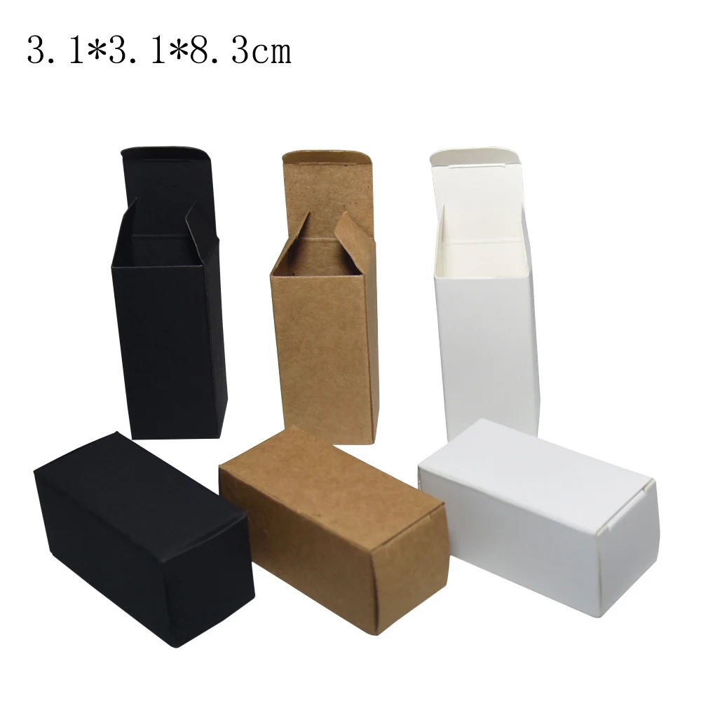 

100pcs/lot 3.1*3.1*8.3cm Essential Oil Cosmetic Bottle, Lipstick, Spray Bottle Package Kraft Paper Package Box