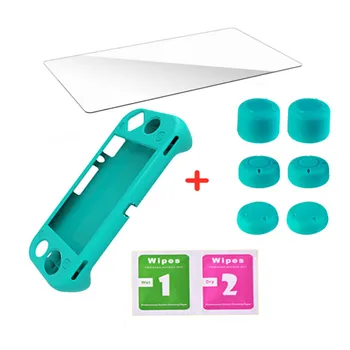 

4-in-1 Portection Set For Switch Lite, Portable Soft Storage Bag/Protective Case /Protective Film/Rocker Cap Kit Accessories +