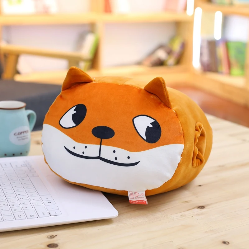 Мягкими Животные руки Подушка Кошка Собака Хаски Косплей Shiba «Лисья Секретная служба»(Inu очаровательны чучела Мультфильм Plushie 2-в-1 подушка для сна подушка подарок для ребенка