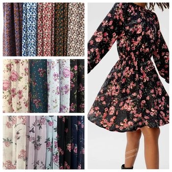 

Chiffon Printed Fabric Small Flower Pattern WOMEN'S Dress Clothing Fabric New Style Spring Summer New Products Material/1m