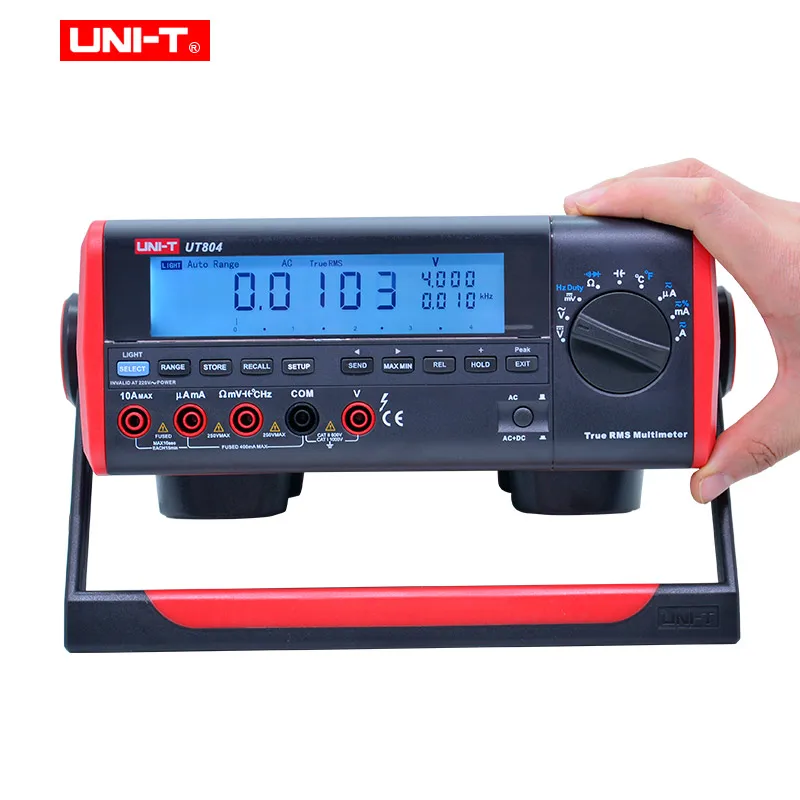Цифровой мультиметр True RMS Bench Type UNI T UT804 DMM HZ тестер температуры конденсатор 40000