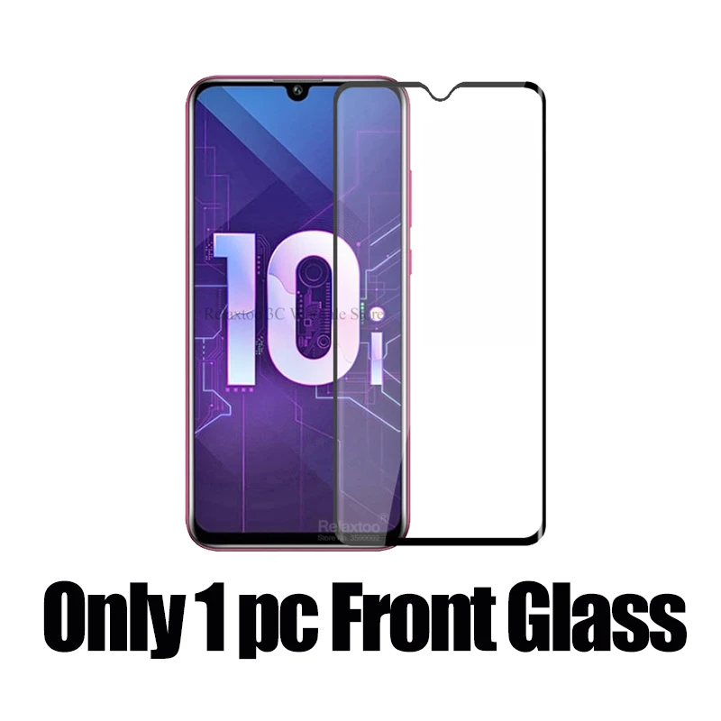 only Front Glass 2 в 1 закаленное стекло для huawei honor 10i Защитная пленка для объектива камеры на honor 10i 6,2 дюймов HRY-LX1T honer 10 i - Цвет: only Front Glass