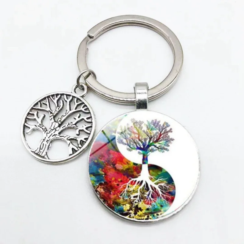 

Fashion Personality Keychain Taiji Life Tree Eternal Tree Keychain Pendant