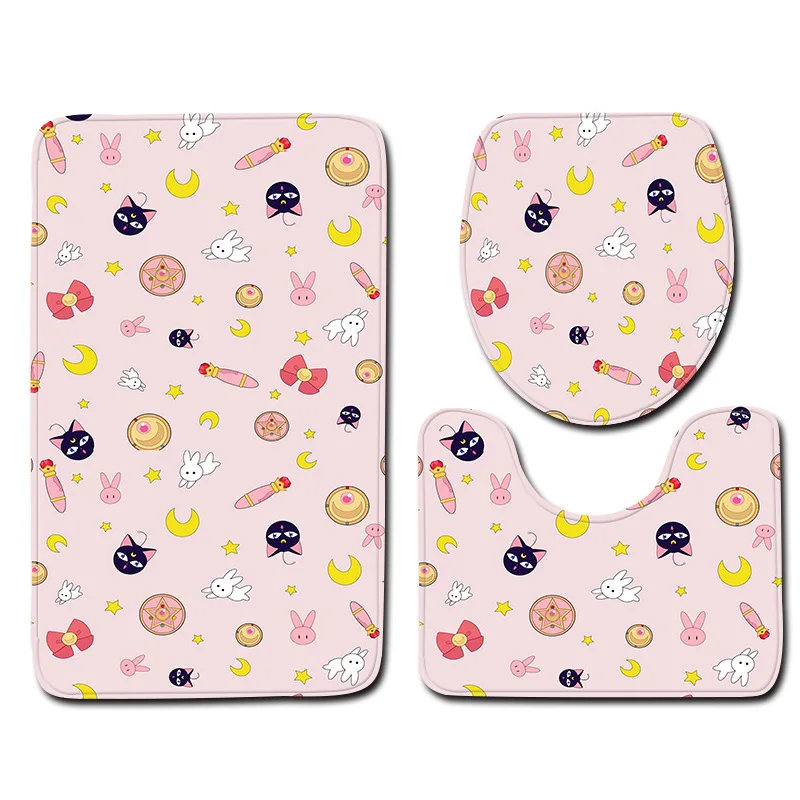 Милый горшок для ванной комнаты three-шт набор нескользящий коврик для пола поперечная граница в настоящее время доступен желаю Amazon