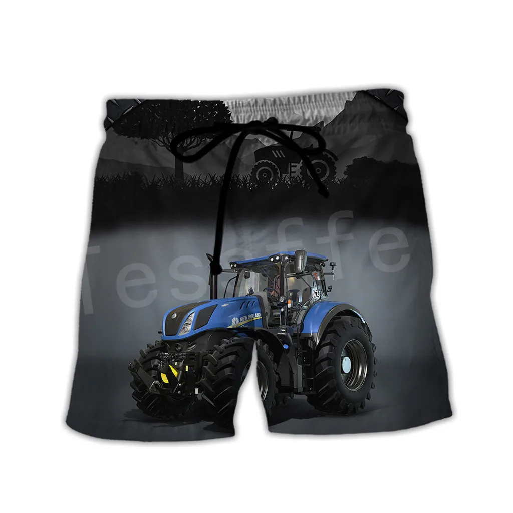 Tessffel 2020Newest Worker Farmer Tractor instrument NewFashion Unisex Casual 3DPrint Summer funny Beach Shorts Short Pants s-1