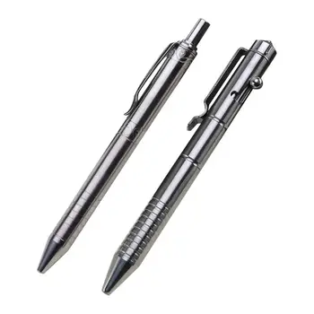 

Solid Titanium Alloy Gel Ink Pen Vintage Bolt Action Writing Tool Stationeries