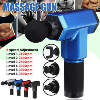 

3600r/min Therapy Massage Guns with 4 Heads 6 Gears Speed Muscle Massager Pain Relief Relax Body Slimming Sport Massage Machine