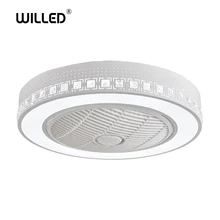 55 см светодиодный потолочный с дистанционным управлением Вентилятор Свет Современные Простые невидимые вентиляторы украшения дома освещение круглой формы