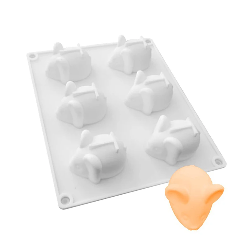 Силиконовая форма с милой мышкой для DIY Шоколадный леденец пудинг жевательная