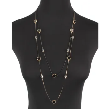 

Glass Crystal Heart Atmospheric Double Necklace Long Sweater Chain Wild Neck Chain Jewelry Accessories
