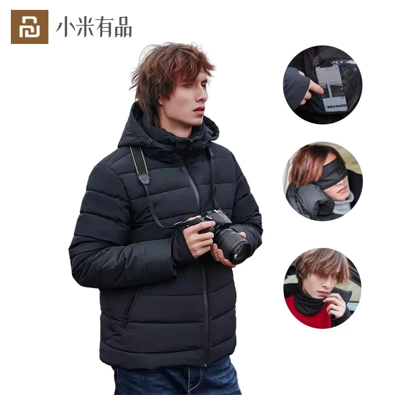 

Youpin Jacket Mens Winter Windbreaker Coat Warm Thick Outwear Multifunctional Storage Cotton Clothes Touch Screen PVC Pocket New