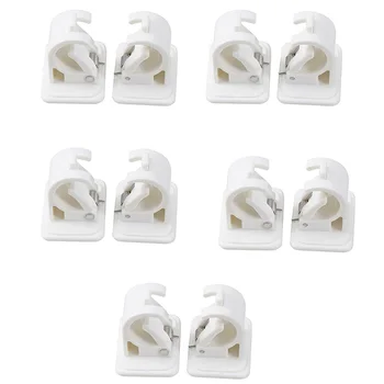 

10 PCS Self Adhesive Hooks Rod Bracket Towel Curtain Bracket Drapery Pole Hanging Rod Clip Wall Hooks
