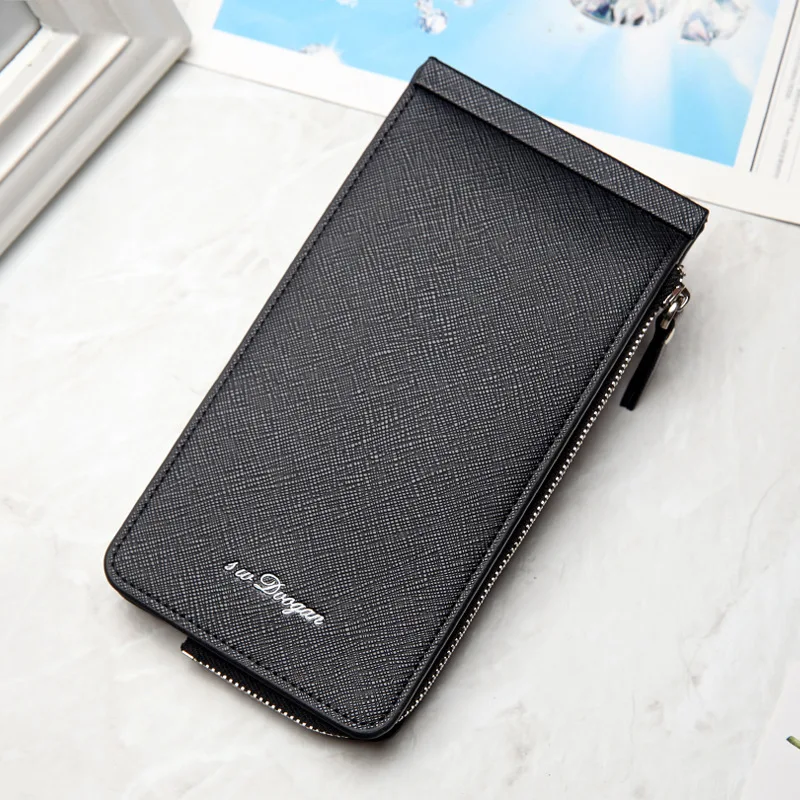 

2018 New Style Women's Wallet Korean-style Simple Cross Pattern Card Bit More Men Bank Card Holder Long Zipper Wallet