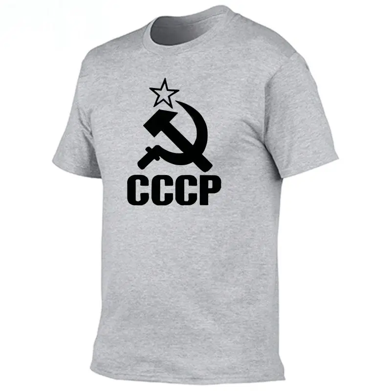Летние русские футболки CCCP для мужчин, футболки с коротким рукавом, футболки с круглым вырезом из хлопка для мужчин - Цвет: 12