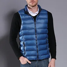CYSINCOS брендовая мужская куртка без рукавов зимний Сверхлегкий белый утиный пух мужской жилет, Слим жилет мужской s ветрозащитный теплый жилет