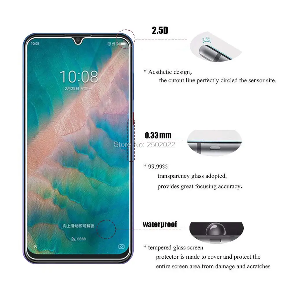 Закаленное стекло для смартфона ZTE Blade 20 9H защитная пленка Взрывозащищенная