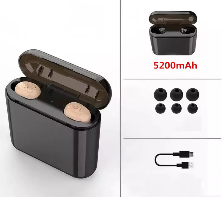Beige Lehenton XQ, беспроводные Bluetooth наушники TWS 5,0, большая емкость, зарядка от аккумулятора, крепкие стерео мини спортивные наушники - Цвет: Beige