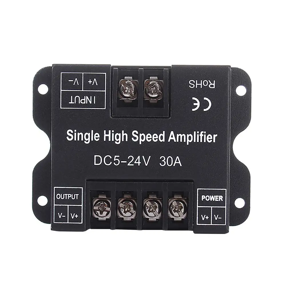 

DC 5-24V 30A Single Color Data Box Repeater Aluminum Signal Amplifier for S-M-D 3528 5050 5630 2835 L-E-D Strip Lights