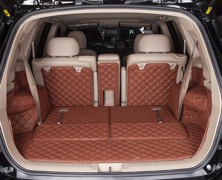 

full covered non slip no odor Special car trunk mats for Highlander 7seats waterproof boot carpets
