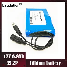 Laudation 3s bms 18650 перезаряжаемый аккумулятор 12 вольт постоянного тока 12,6 в 6800 мАч аккумулятор монитор камеры cctv 18650 чехол