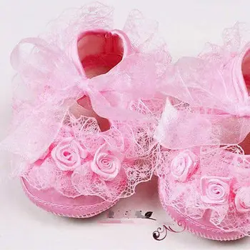 

Lace Baby Girls Shoes Flower Toddler Infants Shoes Soft Cotton Princess Shoes