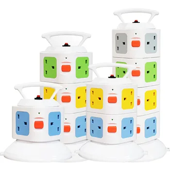 

Desktop Tower Power Strip Vertical Socket 3/7/11/15 UK Outlets with Dual USB Hong Kong UK Plug Socket 1.8M/5.9ft Extention Cord